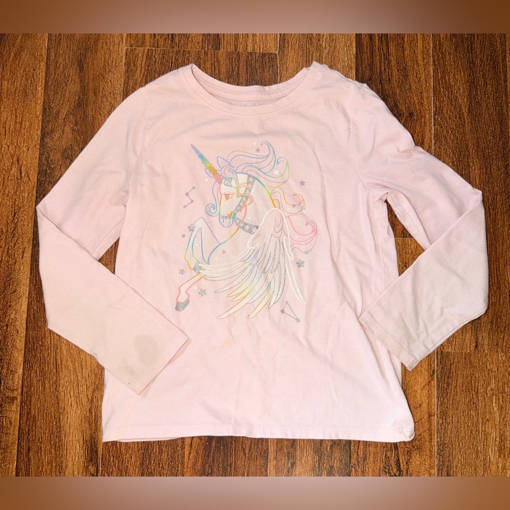 Cat & Jack Light Pink Unicorn Long Sleeve Tee